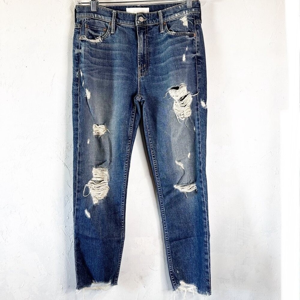 MOTHER SUPERIOR The Sinner Ankle Jeans Distressed Ice Cream You Scream 29 Blue